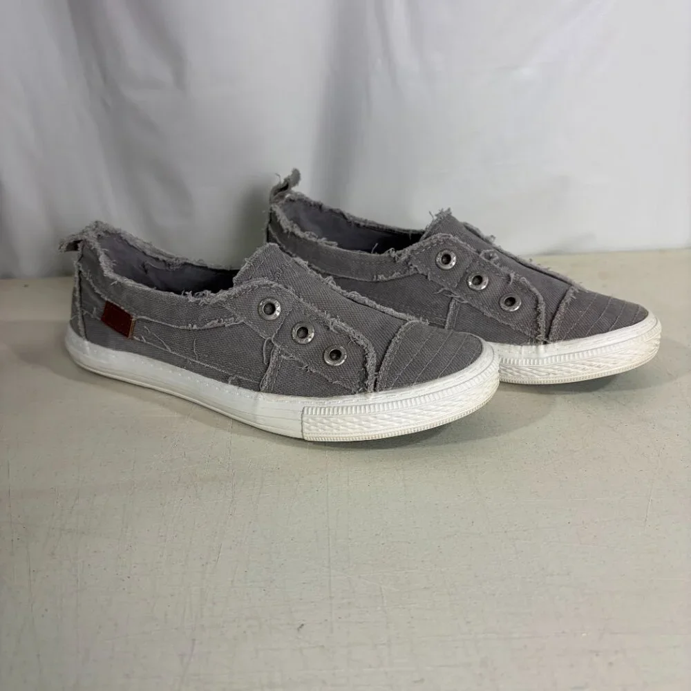 Blowfish Malibu Grey Slip-On Casual Canvas Sneaker Women Size 8.5 - Picture 5 of 13